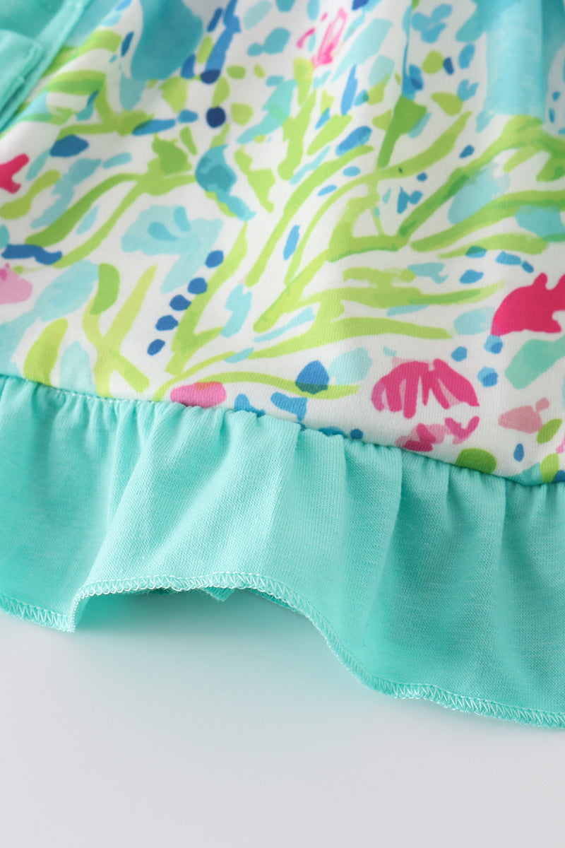 Tropical breeze print bloomer set