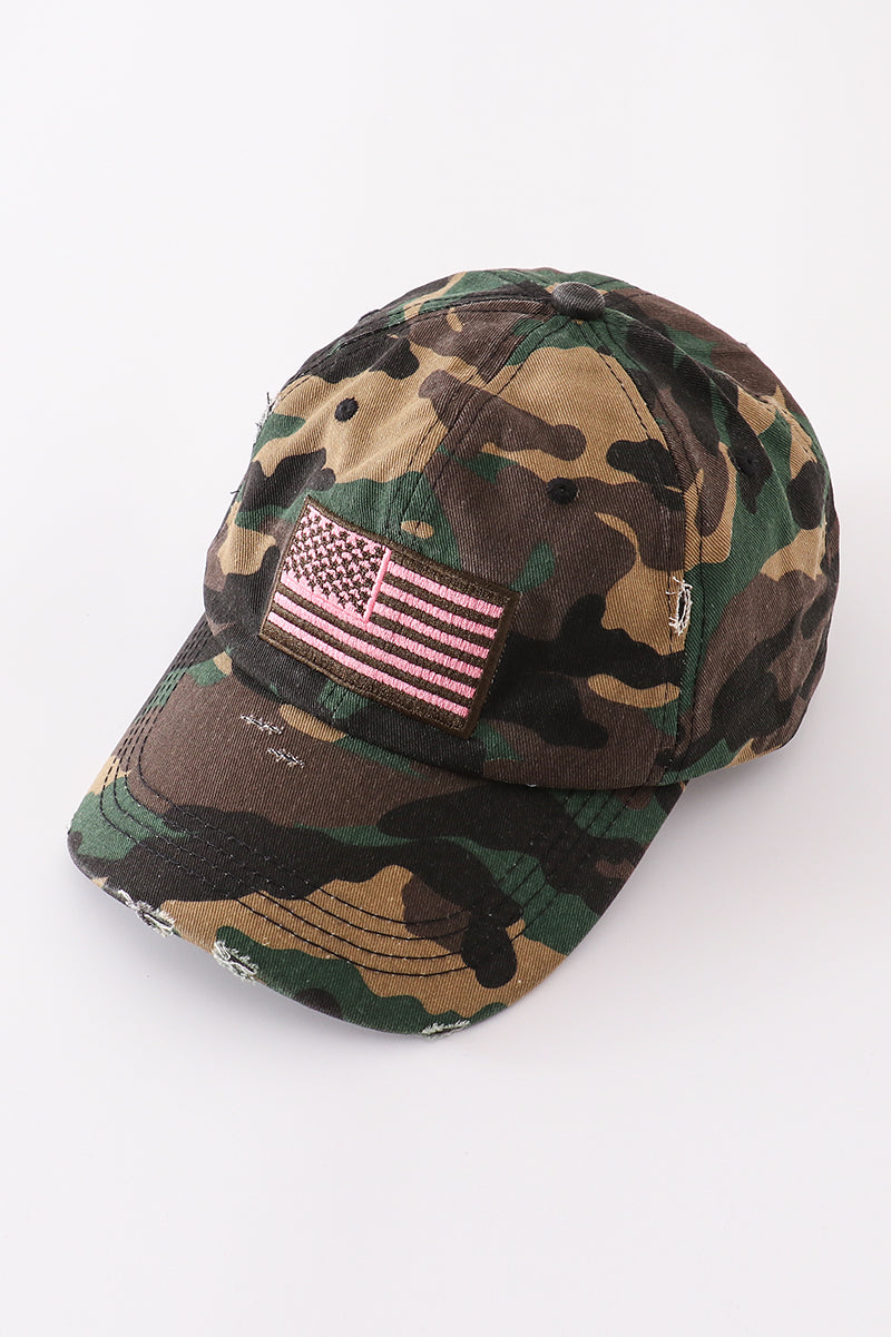 Camouflage flag vintage baseball cap mom & me