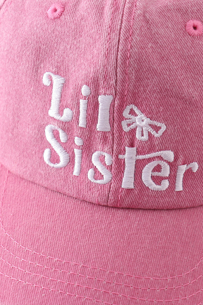 Pink sister embroidery baseball cap