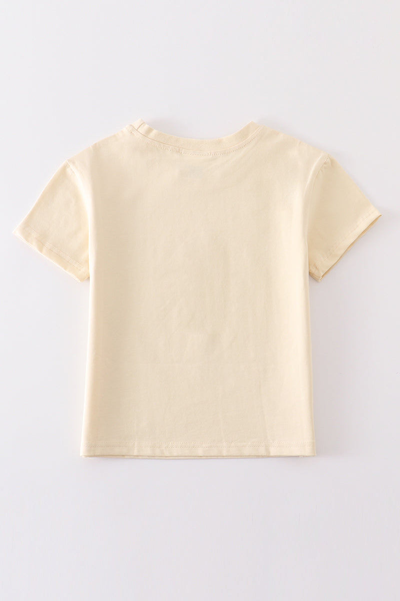 Beige blank basic t-shirt Adult Kids and baby bubble