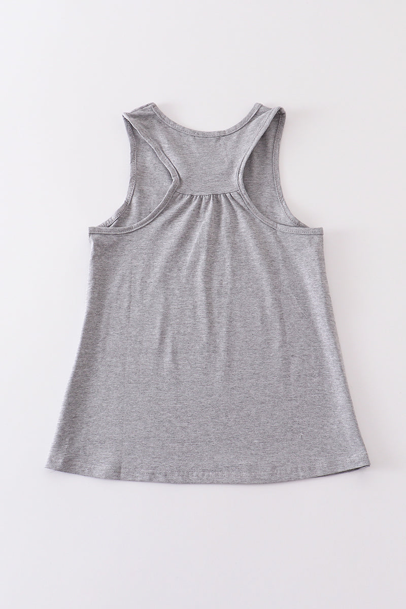 Heather grey blank basic kids teens adult tank top