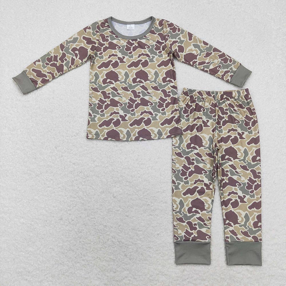 Baby Boys Camo Bamboo Pajamas Rompers Sibling Clothes Sets