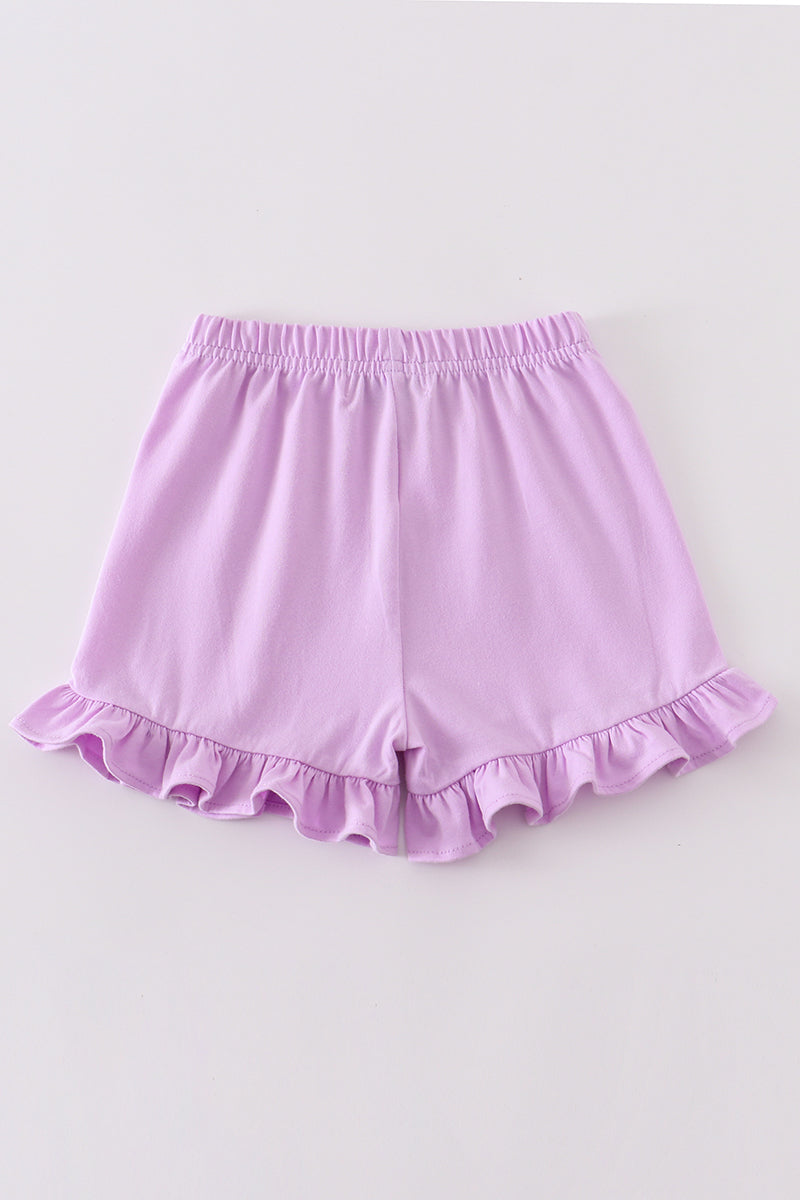 Premium Purple basic ruffle shorts