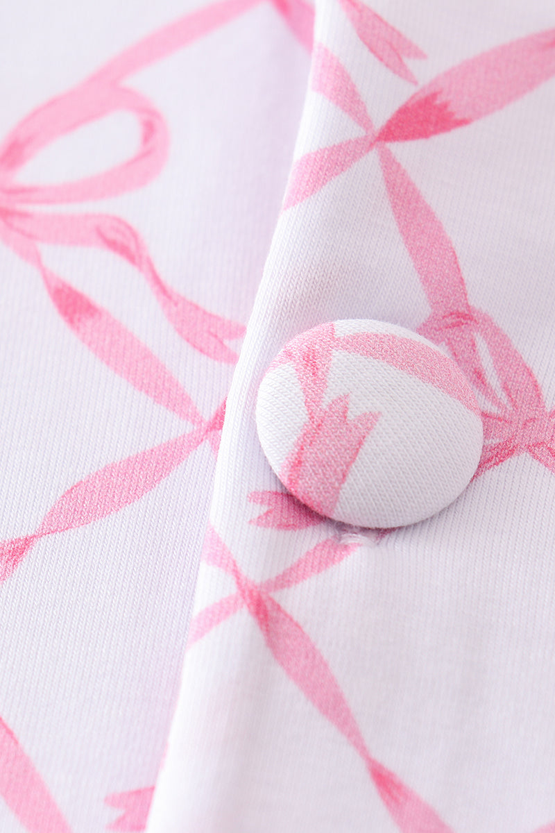 Premium Pink bow tie girl pajamas set