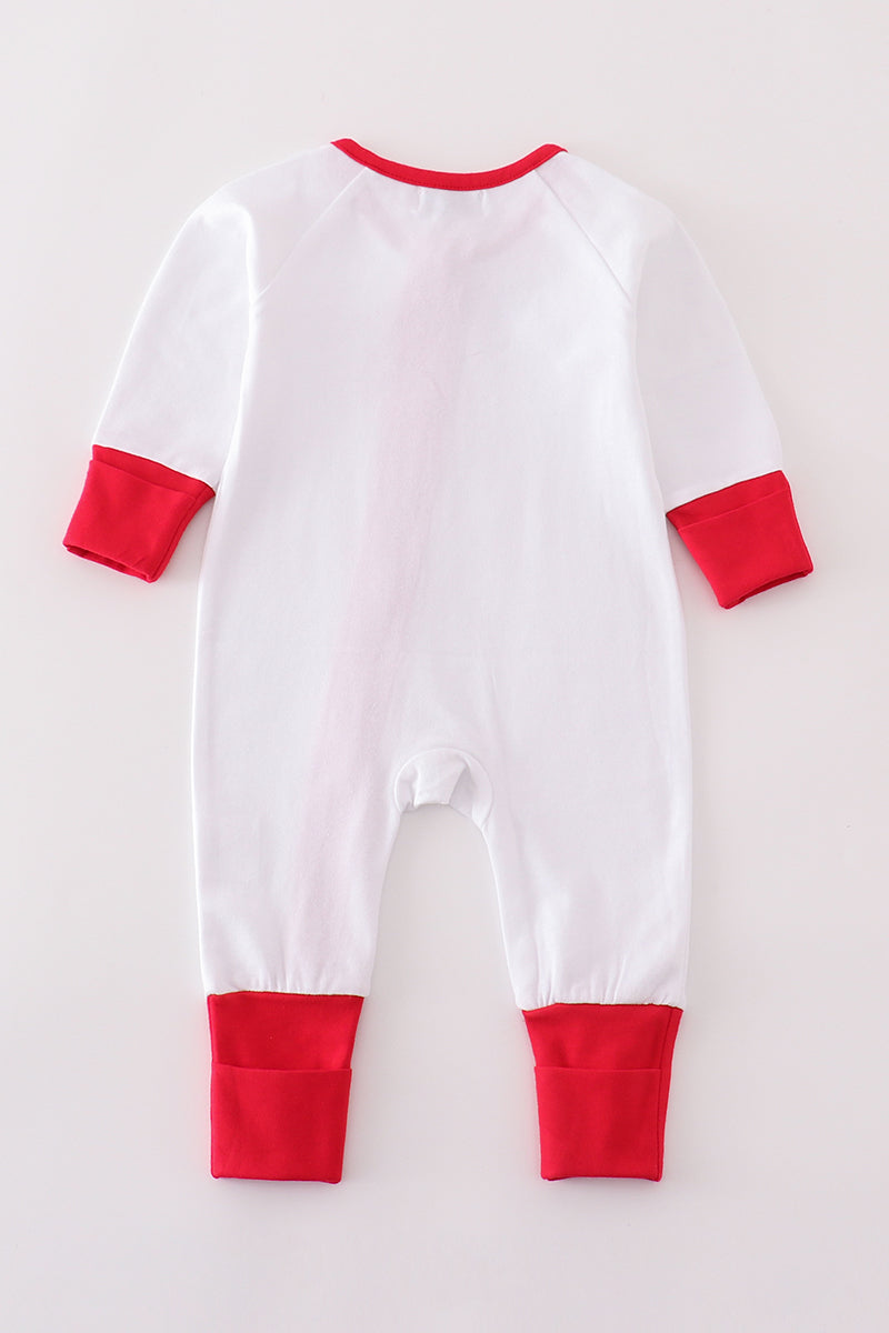 Premium White zip boy pajama romper