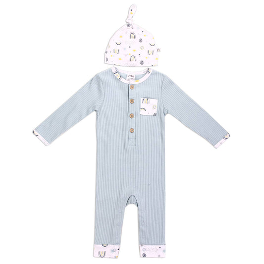 ATTITUDE BABY Boys Newborn 2-Piece Coverall & Hat Set