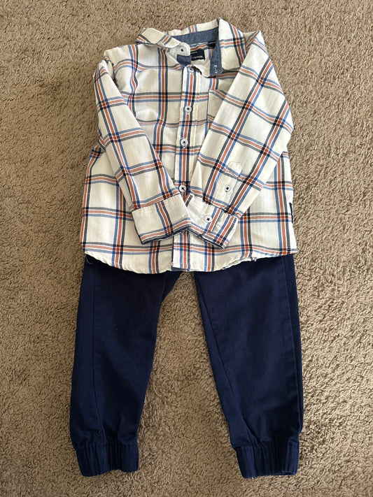 2t Plaid shirt w/ pants