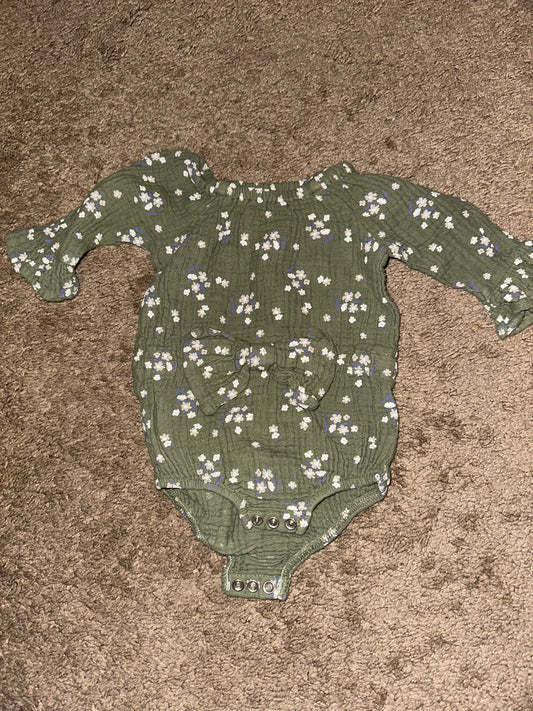 0-3m Green Romper