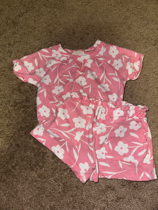 12m Pink Flower 2 piece set