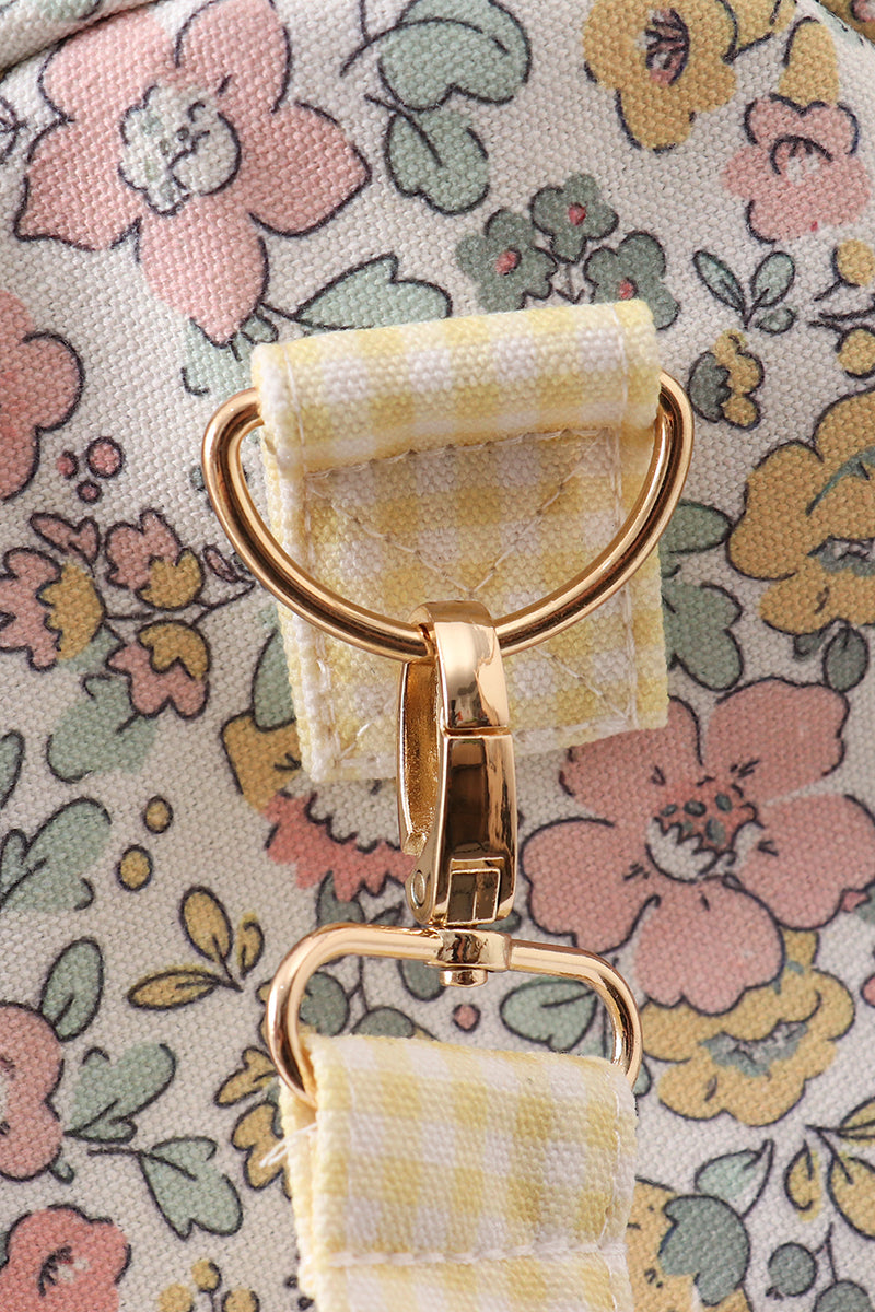 Yellow floral travel bag