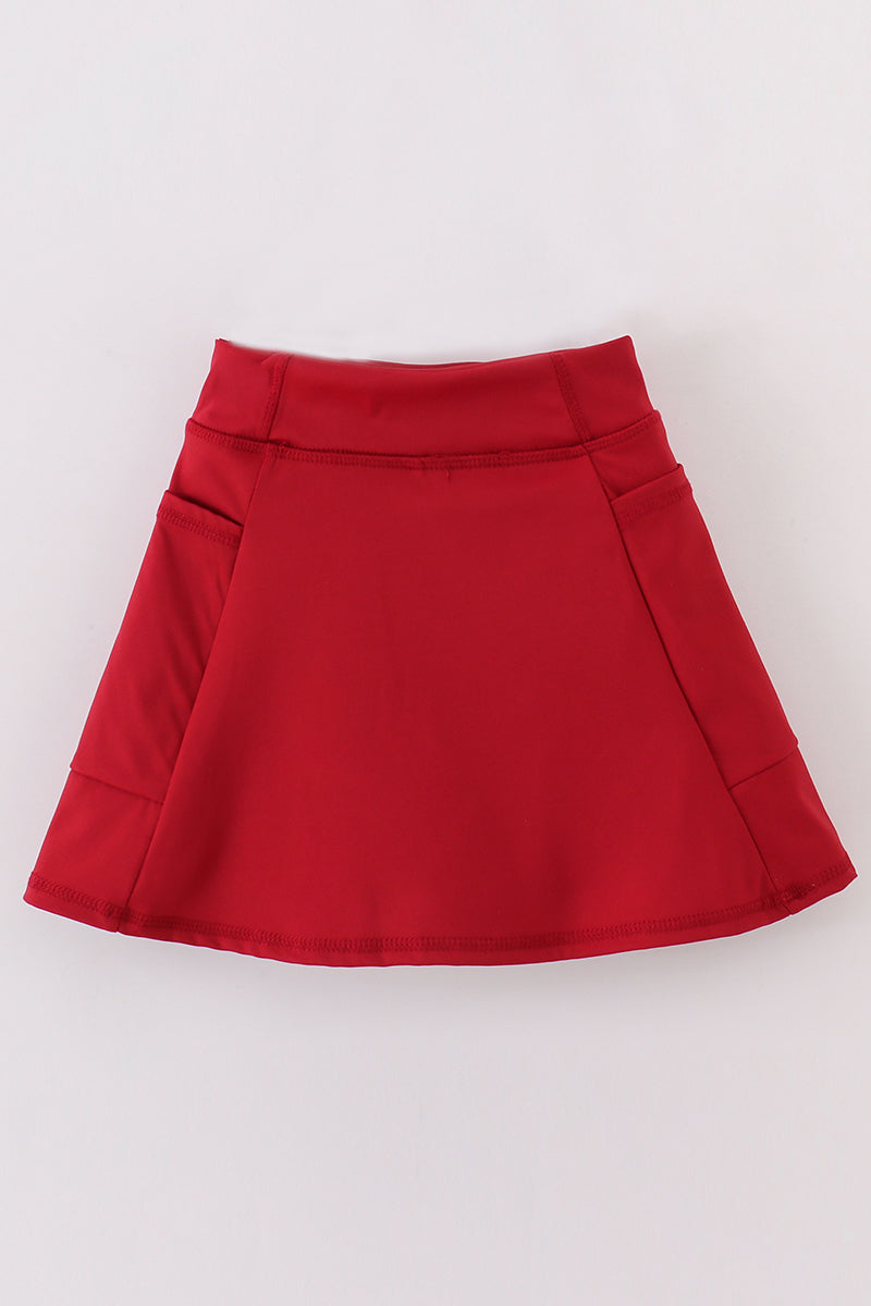 Red active sporty girl skirt