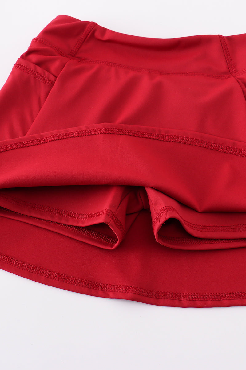 Red active sporty girl skirt