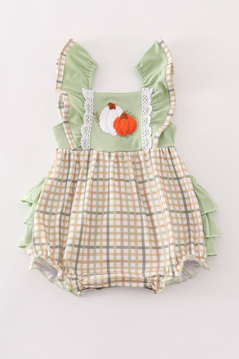 Sage pumpkin french knot girl bubble