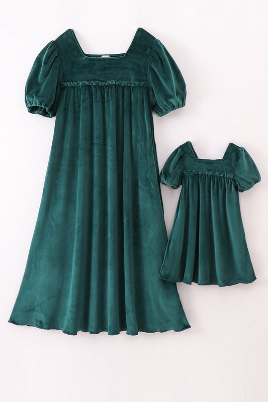 Forest velvet mom&me dress