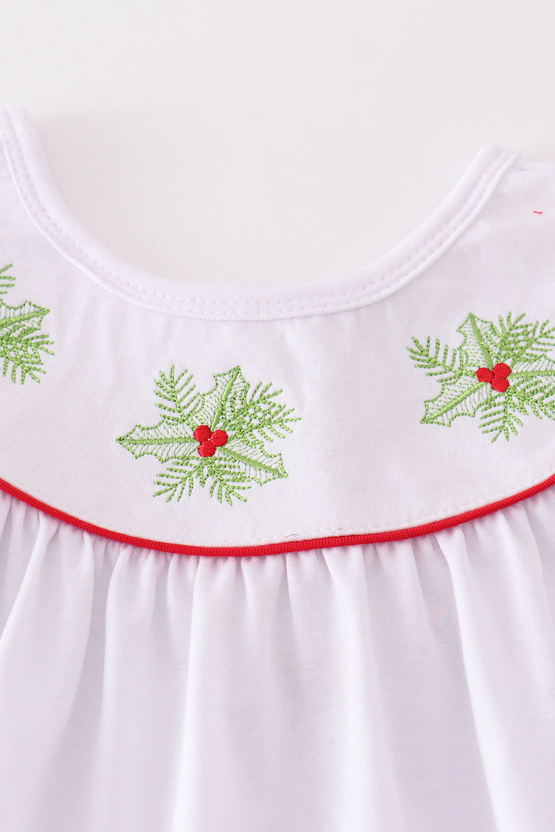 White christmas holly bishop girl set