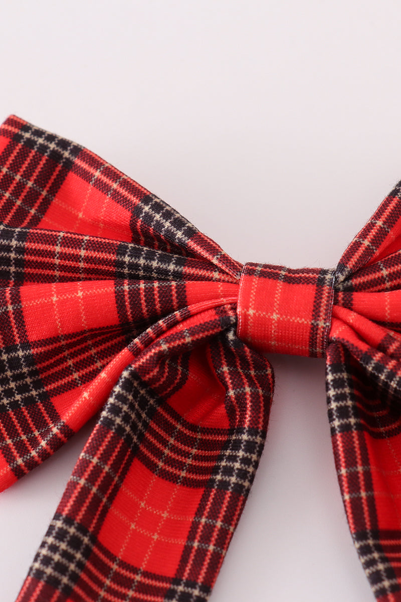 Red plaid girl hair sailor bow