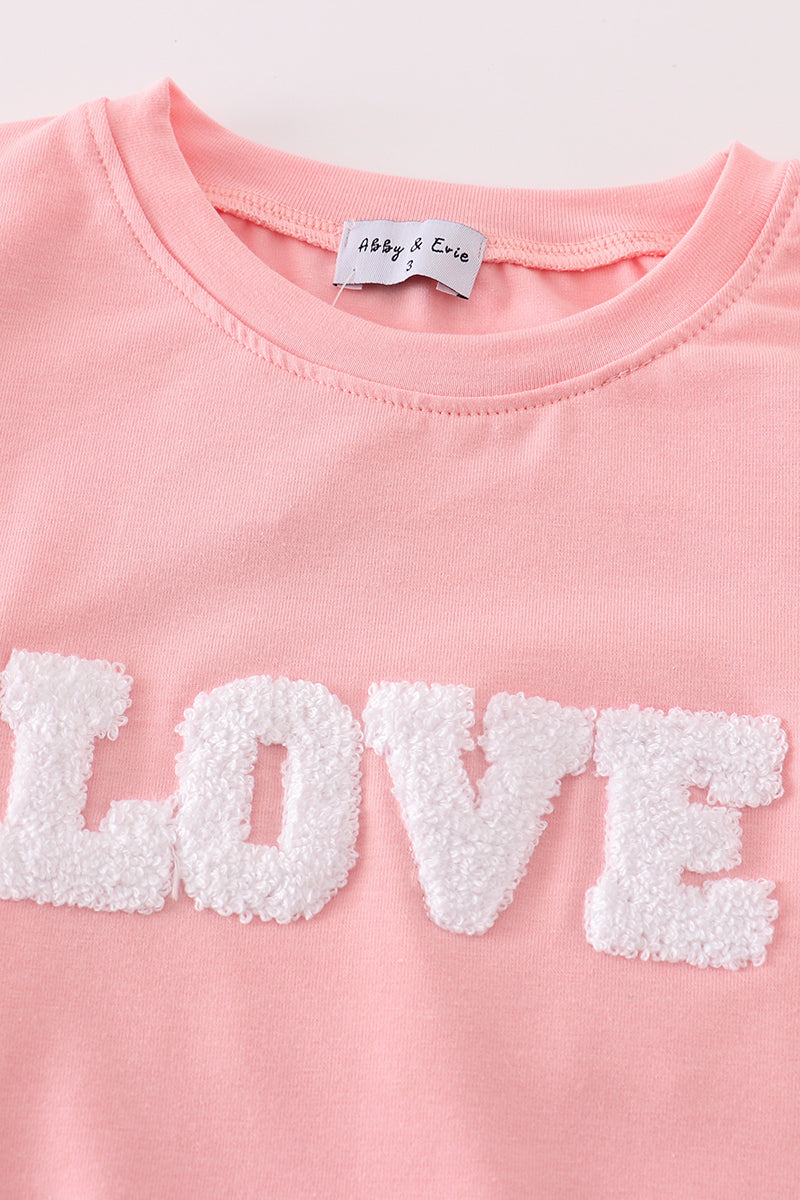 Valentine's day love french knot mom&me top