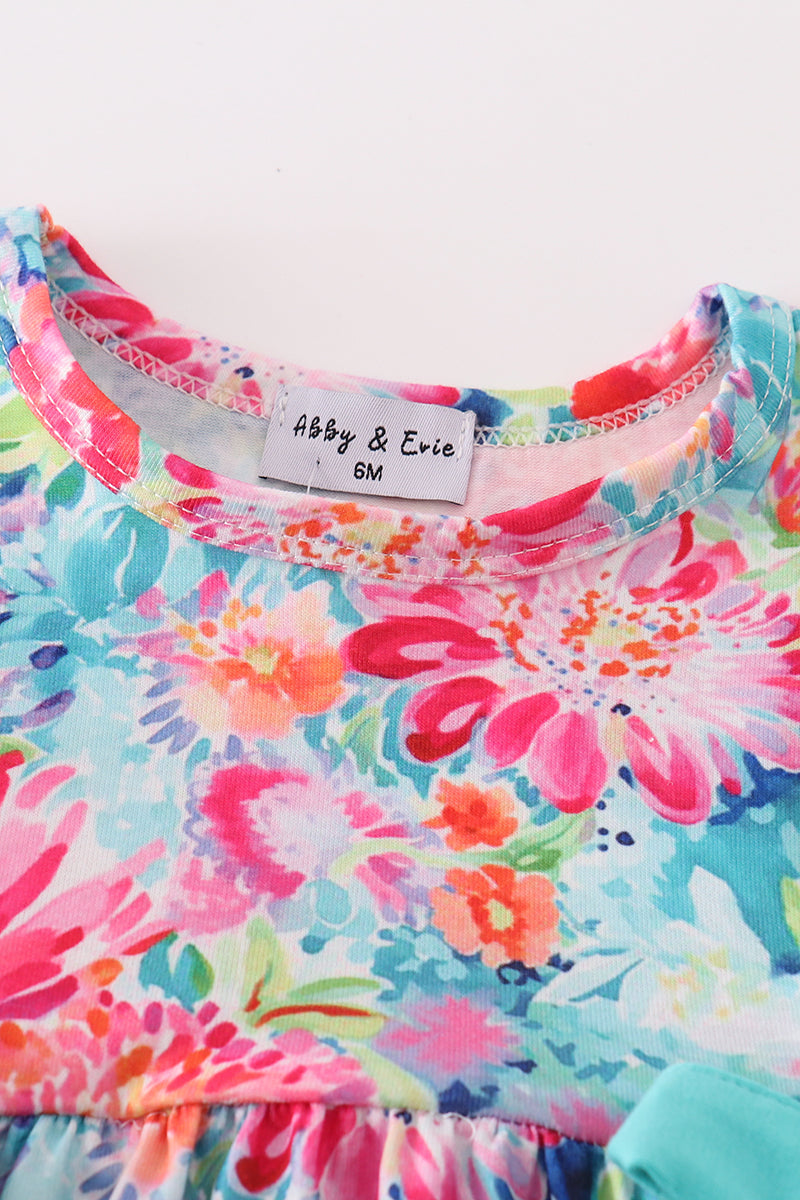 Tropical Bloom print girl bubble