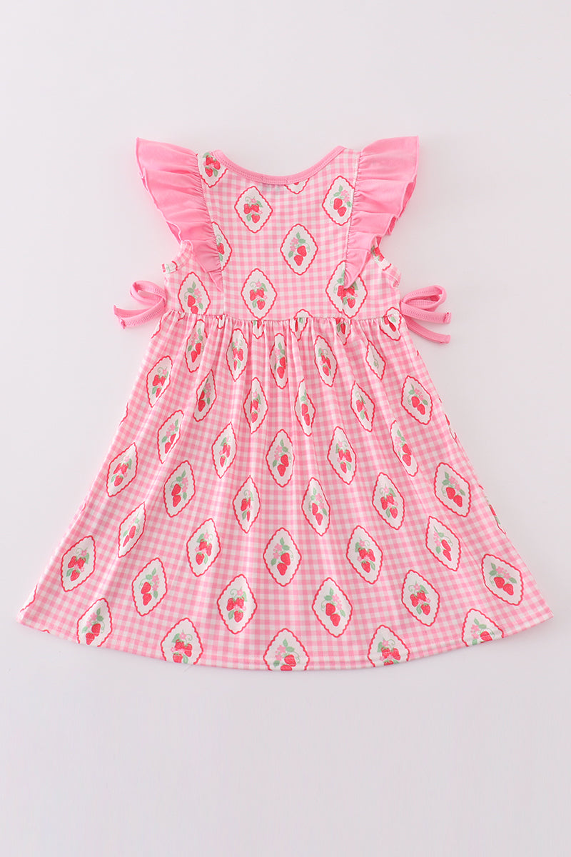 Pink strawberry girl dress