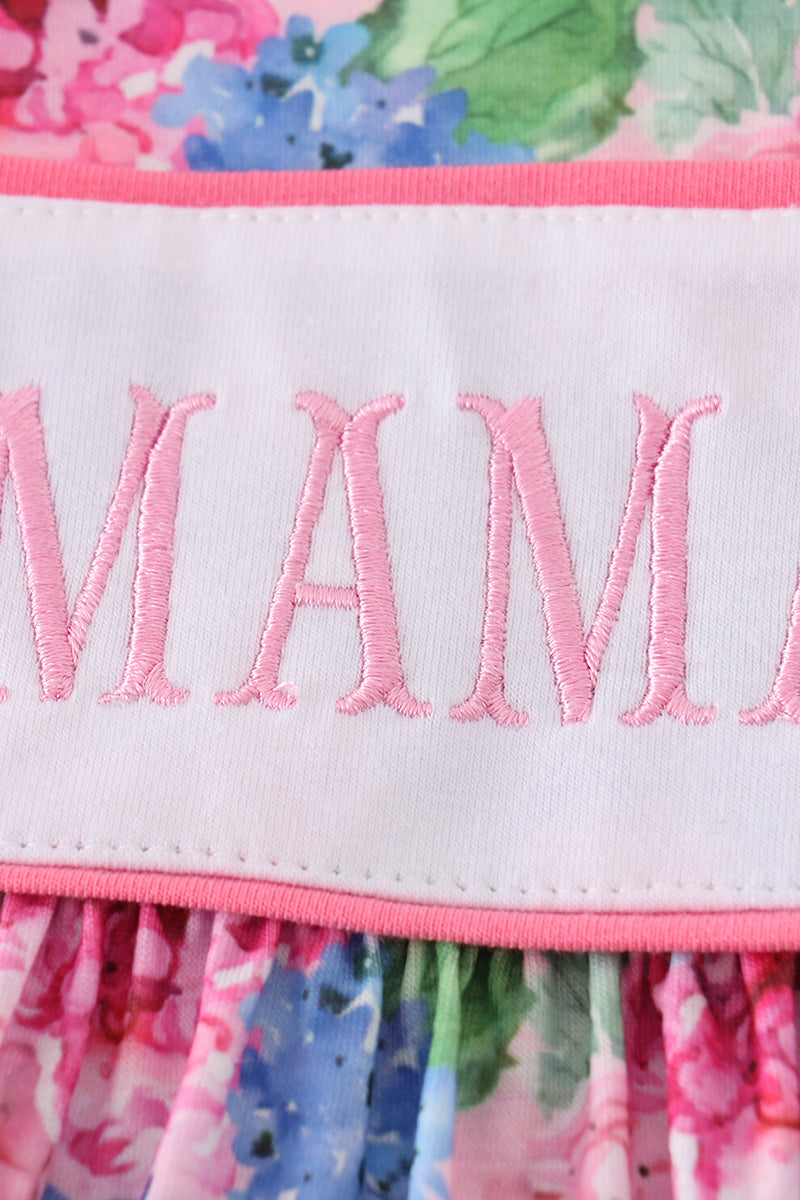 Blooming love MAMA'S GIRL embroidery girl dress