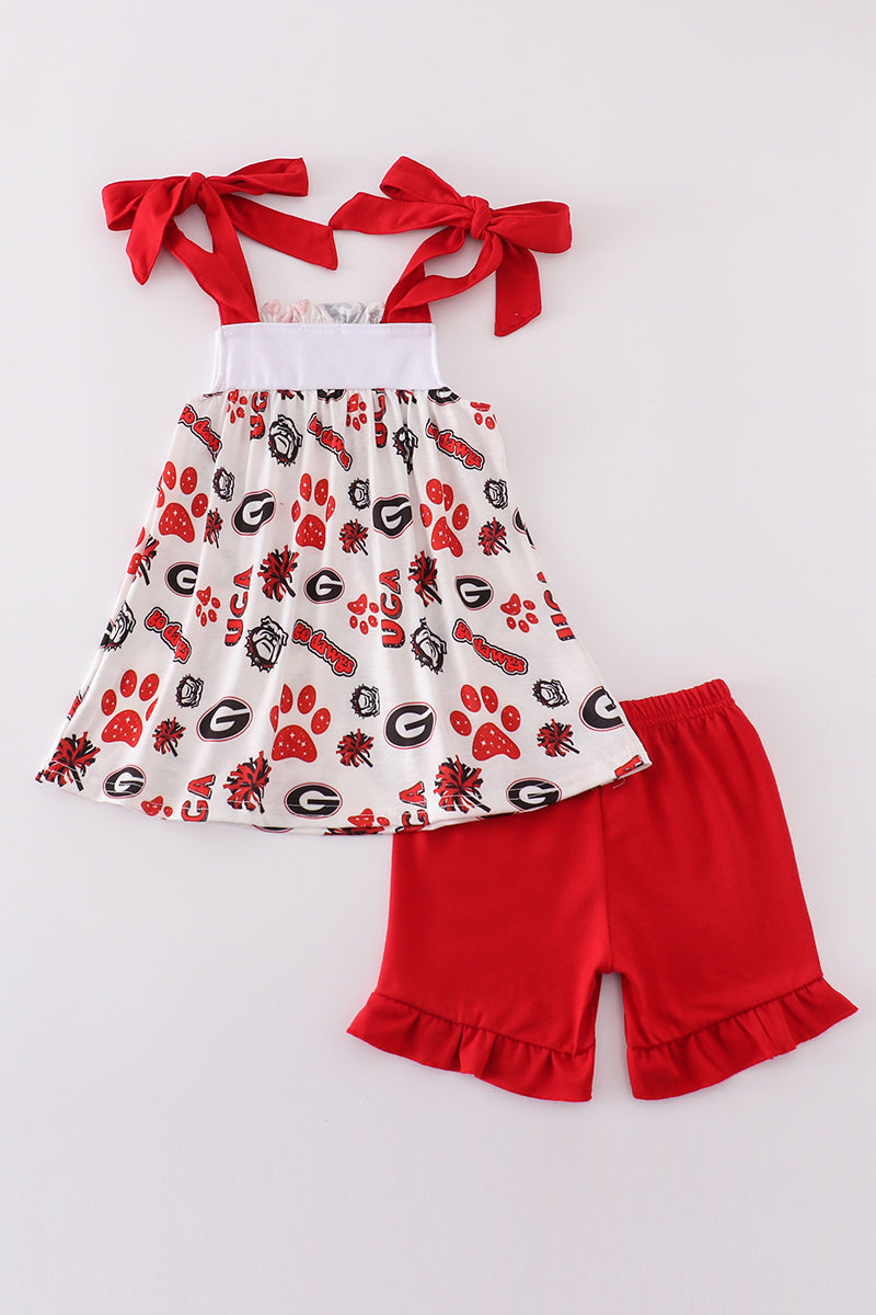 Red georgia embroidery set