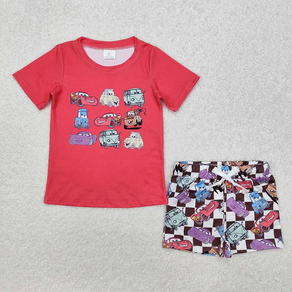 Baby Boys Car Racing Shirt Summer Shorts Clothes Sets